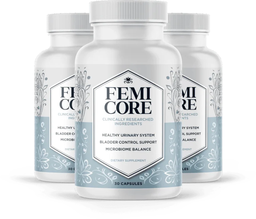 FemiCore three-bottle bladder support supplement package